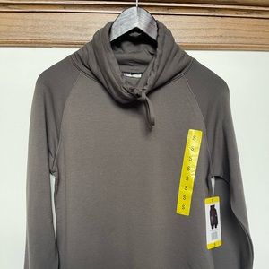 NWT 32 Degrees Heat Women's Cowl Funnel Neck Pullover Green Charcoal Small